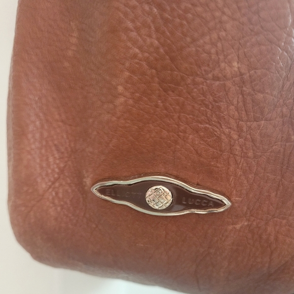 ELLIOTT LUCCA Brown Leather Hobo Bag with Metallic Details - Picture 4 of 15